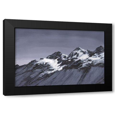Moonlit Mountain Range II Black Modern Wood Framed Art Print with Double Matting by Willett, Michael