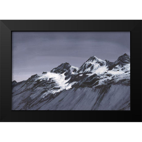 Moonlit Mountain Range II Black Modern Wood Framed Art Print by Willett, Michael
