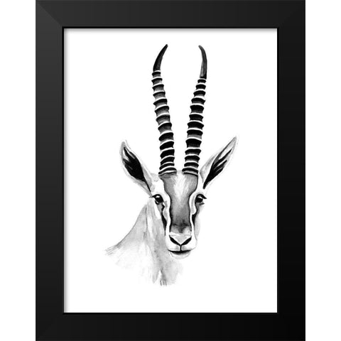 Gazelle Sketch II Black Modern Wood Framed Art Print by Warren, Annie