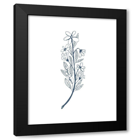 Little Flowers I Black Modern Wood Framed Art Print with Double Matting by Wang, Melissa