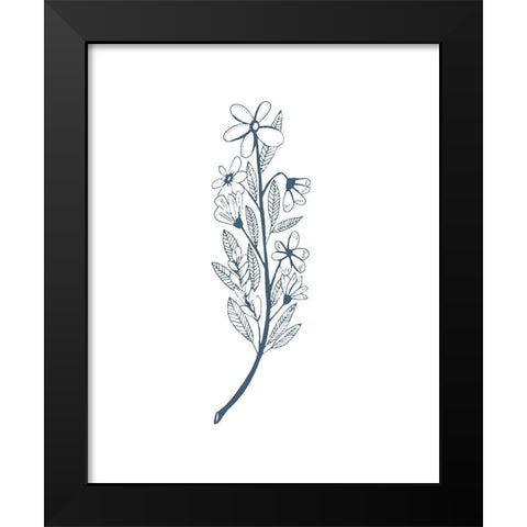 Little Flowers I Black Modern Wood Framed Art Print by Wang, Melissa