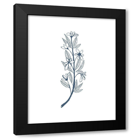 Little Flowers II Black Modern Wood Framed Art Print with Double Matting by Wang, Melissa