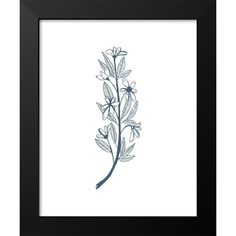 Little Flowers II Black Modern Wood Framed Art Print by Wang, Melissa