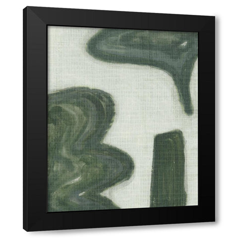 Emerald Forms I Black Modern Wood Framed Art Print with Double Matting by Wang, Melissa