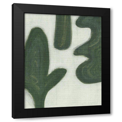 Emerald Forms II Black Modern Wood Framed Art Print with Double Matting by Wang, Melissa