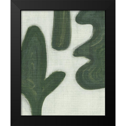 Emerald Forms II Black Modern Wood Framed Art Print by Wang, Melissa