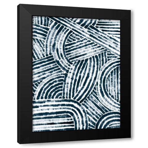 Pattern Maze in Ink II Black Modern Wood Framed Art Print by Vess, June Erica
