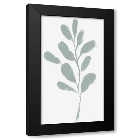 Soft Sprig Trio II Black Modern Wood Framed Art Print by Vess, June Erica