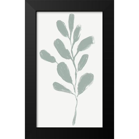 Soft Sprig Trio II Black Modern Wood Framed Art Print by Vess, June Erica