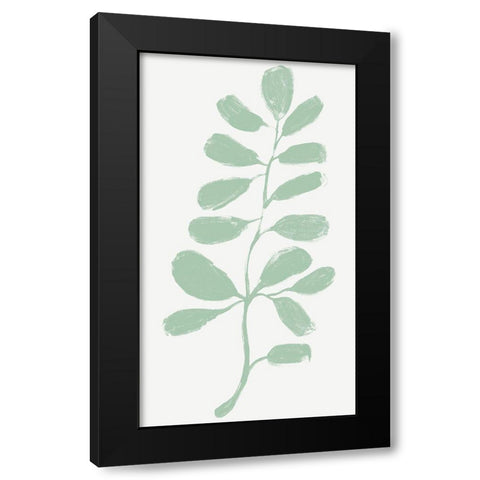 Soft Sprig Trio III Black Modern Wood Framed Art Print by Vess, June Erica