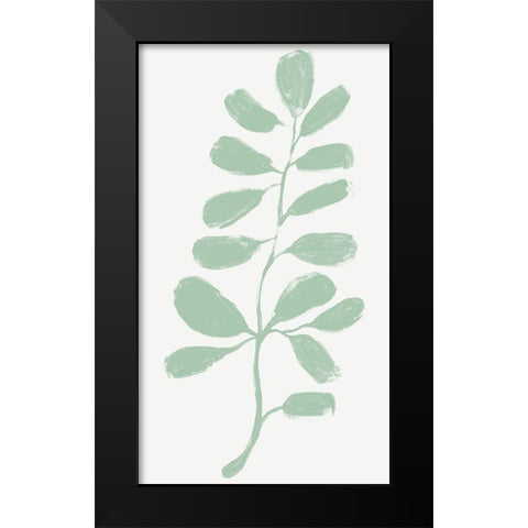 Soft Sprig Trio III Black Modern Wood Framed Art Print by Vess, June Erica
