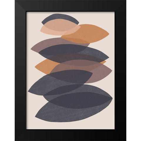 Paper Stack I Black Modern Wood Framed Art Print by Vess, June Erica