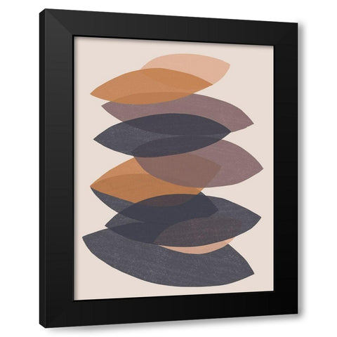 Paper Stack II Black Modern Wood Framed Art Print with Double Matting by Vess, June Erica