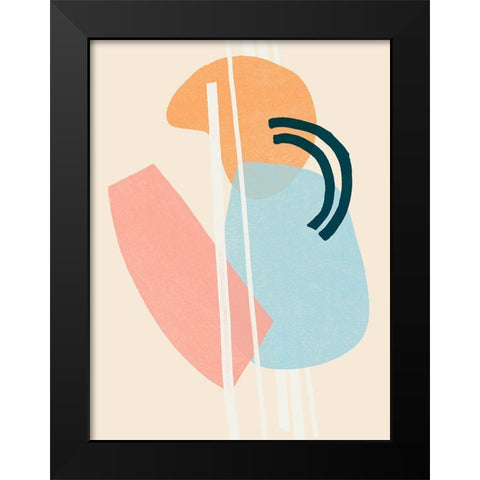 Memphis Symphony I Black Modern Wood Framed Art Print by Vess, June Erica