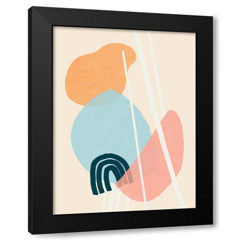 Memphis Symphony IV Black Modern Wood Framed Art Print by Vess, June Erica