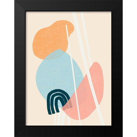 Memphis Symphony IV Black Modern Wood Framed Art Print by Vess, June Erica