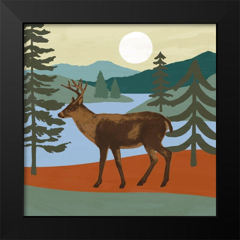 Trailside Animals IV Black Modern Wood Framed Art Print by Barnes, Victoria