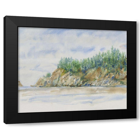 Watercolor Shore I Black Modern Wood Framed Art Print with Double Matting by OToole, Tim