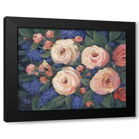 Floral Touch I Black Modern Wood Framed Art Print with Double Matting by OToole, Tim