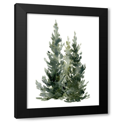 Simple Evergreens I Black Modern Wood Framed Art Print by Caroline, Emma