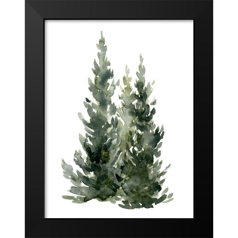 Simple Evergreens I Black Modern Wood Framed Art Print by Caroline, Emma