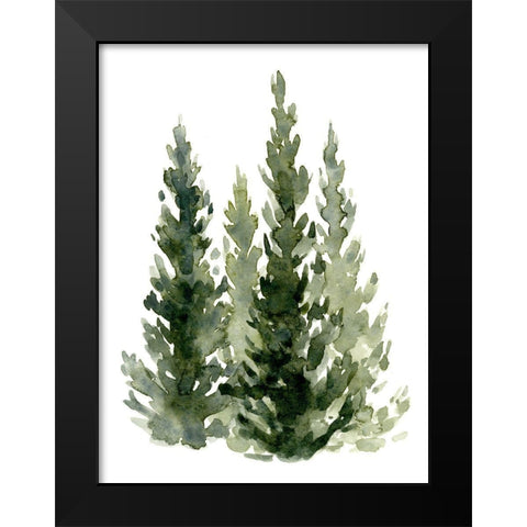 Simple Evergreens II Black Modern Wood Framed Art Print by Caroline, Emma