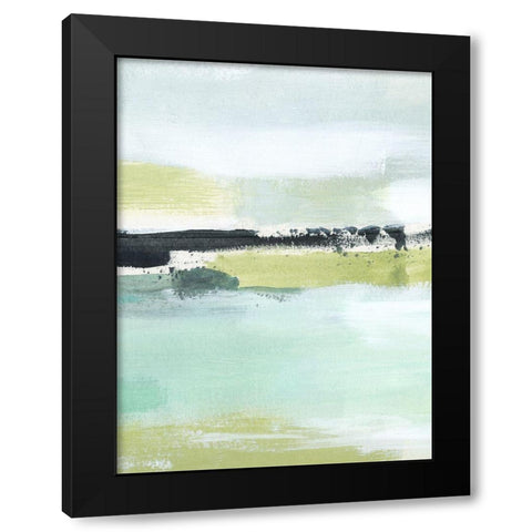 Sea Green Layers I Black Modern Wood Framed Art Print with Double Matting by Warren, Annie