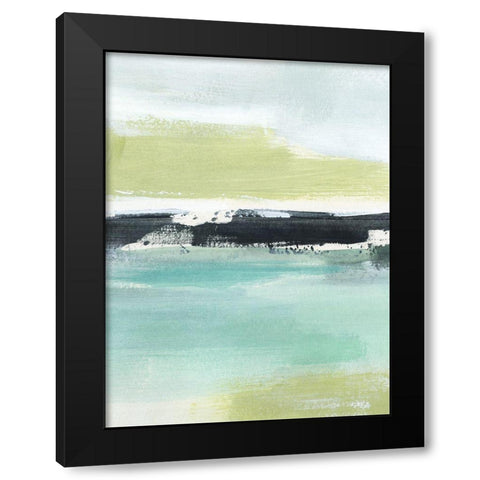 Sea Green Layers II Black Modern Wood Framed Art Print by Warren, Annie