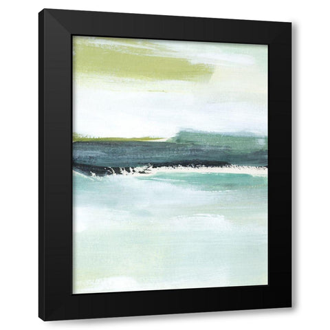 Sea Green Layers III Black Modern Wood Framed Art Print with Double Matting by Warren, Annie