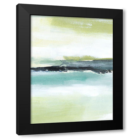 Sea Green Layers IV Black Modern Wood Framed Art Print with Double Matting by Warren, Annie