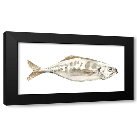 Silver Fish II Black Modern Wood Framed Art Print with Double Matting by Caroline, Emma