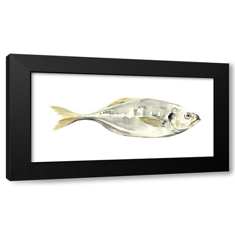 Silver Fish III Black Modern Wood Framed Art Print by Caroline, Emma