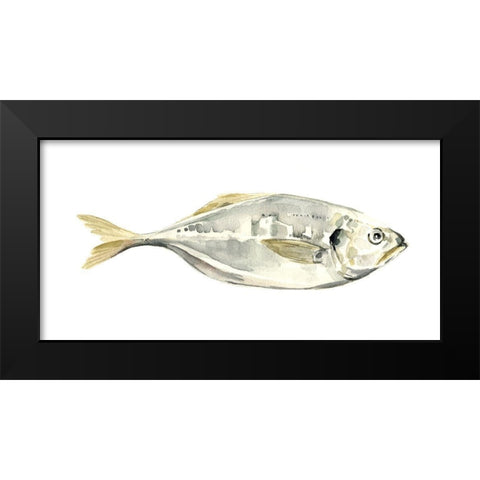 Silver Fish III Black Modern Wood Framed Art Print by Caroline, Emma
