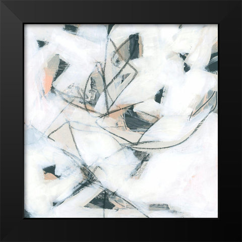 Pink Agate II Black Modern Wood Framed Art Print by Vess, June Erica