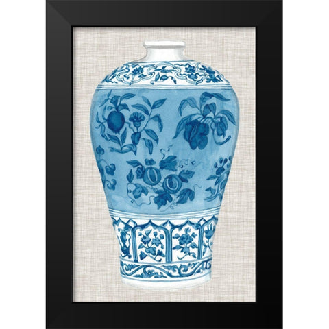 Ming Vase on Linen II Black Modern Wood Framed Art Print by McCavitt, Naomi
