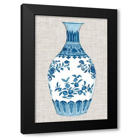 Ming Vase on Linen III Black Modern Wood Framed Art Print by McCavitt, Naomi