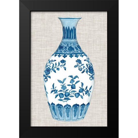 Ming Vase on Linen III Black Modern Wood Framed Art Print by McCavitt, Naomi