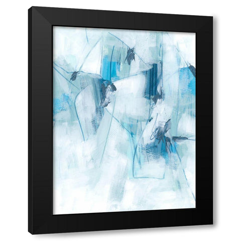 Blue Fracture I Black Modern Wood Framed Art Print by Vess, June Erica