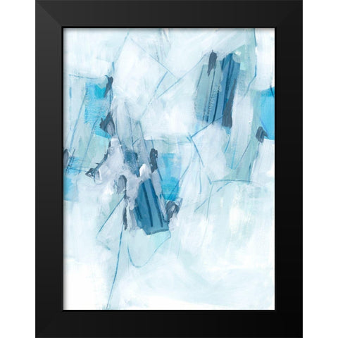 Blue Fracture II Black Modern Wood Framed Art Print by Vess, June Erica