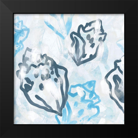 Shell Swirl I Black Modern Wood Framed Art Print by Vess, June Erica