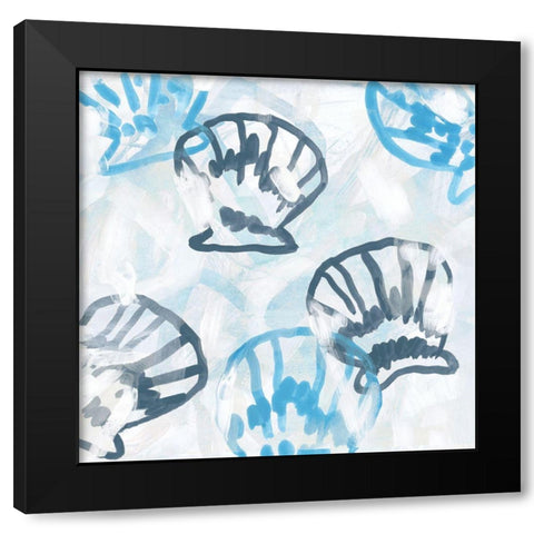 Shell Swirl III Black Modern Wood Framed Art Print with Double Matting by Vess, June Erica