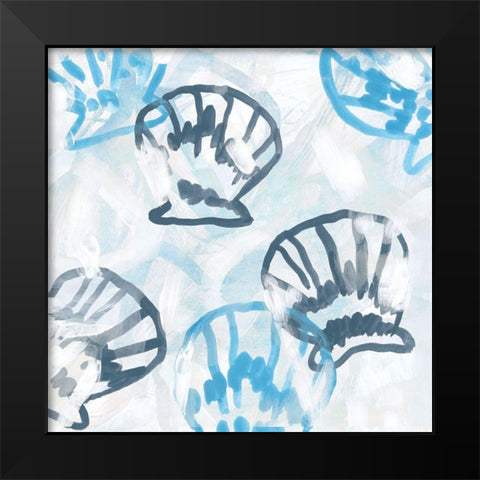 Shell Swirl III Black Modern Wood Framed Art Print by Vess, June Erica