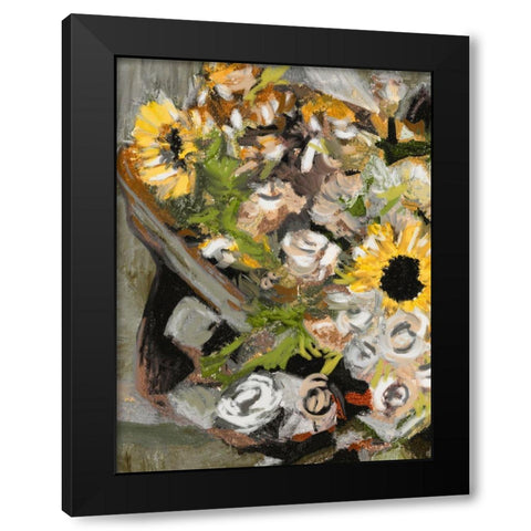 Sunflower Bouquet I Black Modern Wood Framed Art Print with Double Matting by Wang, Melissa