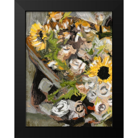 Sunflower Bouquet I Black Modern Wood Framed Art Print by Wang, Melissa