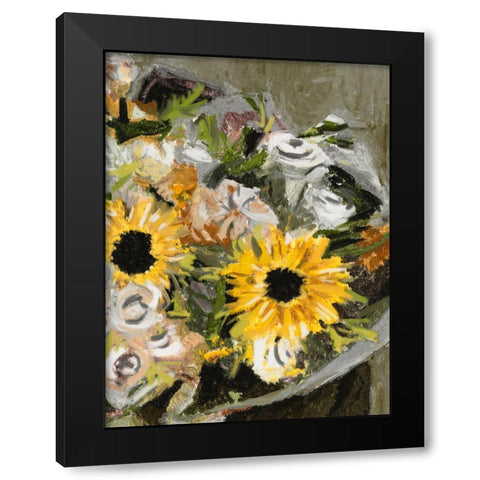 Sunflower Bouquet II Black Modern Wood Framed Art Print with Double Matting by Wang, Melissa