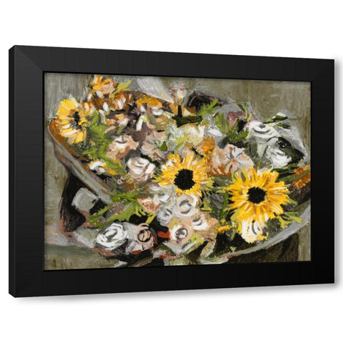 Sunflower Bouquet III Black Modern Wood Framed Art Print with Double Matting by Wang, Melissa