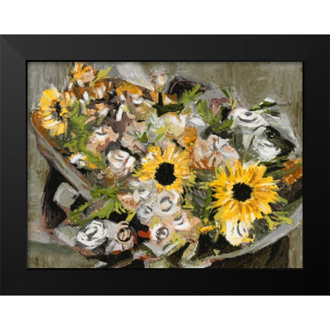 Sunflower Bouquet III Black Modern Wood Framed Art Print by Wang, Melissa