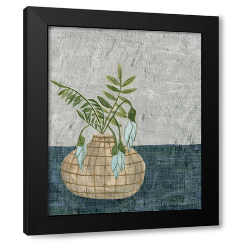 Corner Plant II Black Modern Wood Framed Art Print with Double Matting by Wang, Melissa