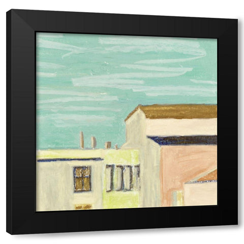 Sunlight and Buildings I Black Modern Wood Framed Art Print with Double Matting by Wang, Melissa