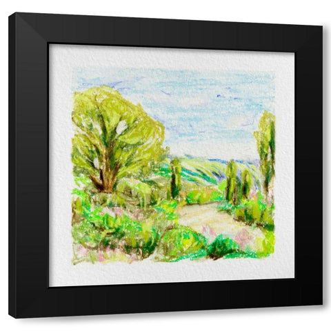 Summer Field I Black Modern Wood Framed Art Print with Double Matting by Wang, Melissa